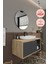 Banyo Gül 90 cm Demonte Banyo Dolabı Ayna Lavabo 1
