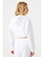 Aura Fermuarlı Crop Hoodie Beyaz 3
