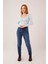 Kadın Geniş Yaka Bebe Mavisi Basic Body Bluz 2