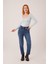 Kadın Geniş Yaka Bebe Mavisi Basic Body Bluz 4