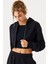 Aura Fermuarlı Crop Hoodie Siyah 1