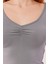 Geniş Yaka Gri Basic Body Bluz 3
