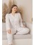 X-Dreamy Büyük Beden Pamuklu Çiçekli Önden Düğmeli Pijama Takımı 2