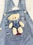 Kız Erkek Bebek Jean Kot Salopet Tulum 2li Set Takım Ayıcık Oyuncaklı Denim Yazlık 2