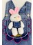 Kız Erkek Bebek Jean Kot Salopet Tulum 2li Set Takım Ayıcık Oyuncaklı Denim Yazlık 3