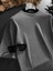 Erkek Long Fit Dokulu Basic T-Shirt Gri 1