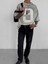 Erkek Dikiş Detaylı Waffle Kumaş Oversize T-Shirt Beyaz 2