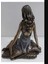 Yastıkta Oturan Mavili Küpeli Kadın Poliserin Biblo 15X12CM Bronz Kaplama 1 Adet 2