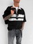 Erkek Polo Yaka Yıkamalı Şeritli Oversize T-Shirt Siyah 5