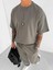 Erkek Oversize Basic Rahat T-Shirt Yeşil 1