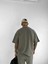 Erkek Oversize Basic Rahat T-Shirt Yeşil 3