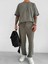 Erkek Oversize Basic Rahat T-Shirt Yeşil 4