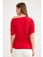 Kayık Yaka Kısa Kol Modal Bluz 5