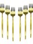 6 pcs Gold Yemek Çatal Seti (4604) 1