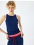 Slim Fit Bisiklet Yaka Basic Kolsuz Kadın Atlet 2