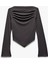 Slim Fit Drape Detaylı Asimetrik Uzun Kollu Tişört 1