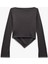 Slim Fit Drape Detaylı Asimetrik Uzun Kollu Tişört 2