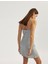 Yırtmaç Detaylı Ince Askılı Viskon Karışımlı Bodycon Mini Elbise 1