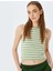 Bisiklet Yaka Slim Fit Çizgili Kolsuz Kadın Atlet 1