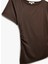 Drape Detaylı Slim Fit Kısa Kollu Yuvarlak Yaka Viskon Tişört 3