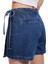 Pamuklu Bağlama Detaylı Mini Denim Şort Etek 3
