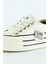 Bej Saten Yüksek Taban Spor Taşlı Bağcıklı Platform Sneaker 4
