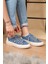 Aria 2408 Kadın Taşlı Kot Sneaker Ayakkabı Mavi 5