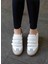 Belinda Beyaz Cilt Leopar Desenli Cırtlı Kauçuk Taban Kadın Sneaker Ayakkabı 2