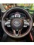 Dikişli Direksiyon Kılıfı Siyah Deri Noktalı Deri Siyah Dikişli Mazda Cx-3 Için 1