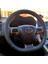 Dikişli Direksiyon Kılıfı Siyah Deri Noktalı Deri Siyah Dikişli Toyota Auris Için 2