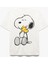 Snoopy Lisanslı Pamuklu Bisiklet Yaka Arkası Baskılı Oversize Tişört 2