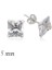 925 Ayar Gümüş Kare Tek Taş Zirkon Küpe - 5 mm (EA1160232) (368368) 1