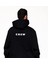 Logo Baskılı Oversize Fit Siyah Kapüşonlu Sweatshirt 4
