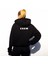 Logo Baskılı Oversize Fit Siyah Kapüşonlu Sweatshirt 5