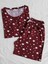 Bordo Yıldızlı Şortlu Pijama Takımı 1