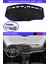 Fiat Egea Ekransız 2007-2022 Için Uygun Torpido Koruma Halısı Siyah Kenar Renk Mavi 1