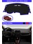 Renault Clio 4 2012-2020 Için Uygun Torpido Koruma Halısı Siyah Kenar Renk Mavi 1