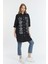 Şili Çiçek Figürlü Oversize Kadın Gömlek-Siyah 4