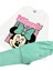 Kız Çocuk Pamuklu Beyaz-Yeşil Renk Minnie Desenli Taytlı Takım 4