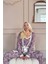 Mor Zeytin Dalı Desenli Sabahlıklı Pegasus Pijama Takımı 5