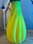 Sarı Dekoratif 3D Baskı Vazo - Modern & Şık Tasarım (20 cm , El Yapımı) 2