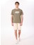Bisiklet Yaka Baskılı Haki Erkek T-Shirt J5SM-TST7339 2