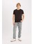 %100 Pamuk Slim Fit Dar Kesim Bisiklet Yaka Baskılı Kısa Kollu Tişört D5567AX25SP 2
