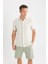 Regular Fit Polo Yaka Çizgili Yazlık Kısa Kollu Gömlek D7660AX25SP 3
