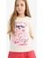 Kız Çocuk Relax Fit Baskılı Bisiklet Yaka Kısa Kollu Tişört E0389A825SM 1