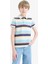 Erkek Çocuk Polo Yaka Çizgili Pike Kısa Kollu Tişört D7828A825SM 3