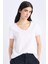 Regular Fit V Yaka Basic Düz Kısa Kollu BeyazTişört K1507AZ25SM 1