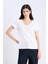 Regular Fit V Yaka Basic Düz Kısa Kollu BeyazTişört K1507AZ25SM 4