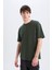 Oversize Geniş Kalıp Bisiklet Yaka Basic Düz Kısa Kollu Tişört E6885AXNS 4