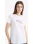 Relax Fit Bisiklet Yaka Baskılı Penye Kısa Kollu Tişört E5541AX25SM 4